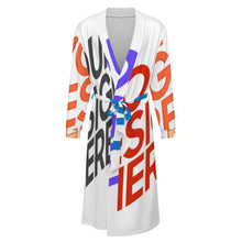 Cargar imagen en el visor de la galería, Camisón unisex de manga larga con cinturón LM127 personalizado con patrón foto texto (impresión de imágenes múltiples)