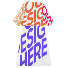 Cargar imagen en el visor de la galería, Conjunto de vestido midi sin mangas con escote en V para mujer 2 piezas A77Q personalizado con patrón foto texto (impresión de imágenes múltiples)