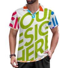 Cargar imagen en el visor de la galería, Polos de corte regular para hombre personalizado con patrón foto texto (impresión de imágenes múltiples)