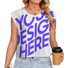 Cargar imagen en el visor de la galería, Chaleco de punto con mangas cortas para mujer LM563 personalizado con patrón foto texto (impresión de imagen única)