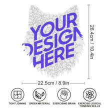 Cargar imagen en el visor de la galería, Puzzles / Rompecabezas con forma irregular de cabeza de lobo personalizado con Impresión Completa de Una Imagen con Foto Logo Patrón Texto