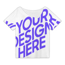 Cargar imagen en el visor de la galería, Camiseta de manga corta con escote en V y frente inclinado DVL personalizado con patrón foto texto (impresión de imagen única)