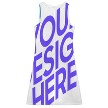 Cargar imagen en el visor de la galería, Conjunto de vestido midi sin mangas con escote en V para mujer 2 piezas A77Q personalizado con patrón foto texto (impresión de imágenes múltiples)