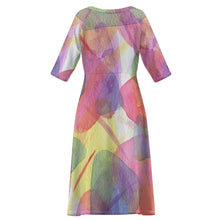 Cargar imagen en el visor de la galería, Vestido Largo Personalizado de Media Manga para Mujer en Tejido Elástico