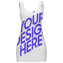 Cargar imagen en el visor de la galería, Vestido ajustado sin mangas para mujer MSYX30 con cuello redondo personalizado con patrón foto texto