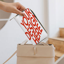 Cargar imagen en el visor de la galería, Cartera de viaje de piel para mujer y hombre personalizado con patrón foto texto (diferentes imágenes en ambos lados)