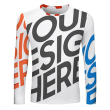 Cargar imagen en el visor de la galería, Camiseta EL de manga larga para hombre totalmente estampada de algodón puro personalizado con patrón foto texto