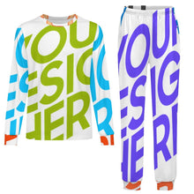 Cargar imagen en el visor de la galería, Conjunto de pijama de cuello redondo y manga larga para niños LM126 personalizado con patrón foto texto (impresión de imágenes múltiples)