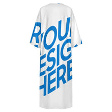 Cargar imagen en el visor de la galería, Bata de Mujer Estilo Mediterráneo con Cuello en V y Manga Corta YKL06 personalizado con patrón foto texto (impresión de imagen única)