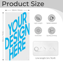 Cargar imagen en el visor de la galería, Banner decorativo para cortina de puerta (vertical) personalizado con patrón foto texto
