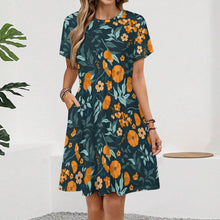 Cargar imagen en el visor de la galería, Vestido Corto Personalizado con Manga Corta | Cuello Redondo & Tu Diseño