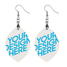 Cargar imagen en el visor de la galería, Pendientes de madera natural colgantes para mujeres y niñas SS1405003 Personalizados con Foto, Texto o Logo