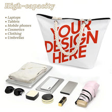 Cargar imagen en el visor de la galería, Bolsa de mano de cuerda de cáñamo de gran capacidad personalizado con patrón foto texto (impresión de imágenes múltiples)