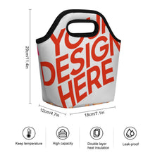 Cargar imagen en el visor de la galería, Sac à déjeuner portable personalizado con patrón foto texto (impresión de imágenes múltiples)