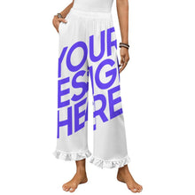 Cargar imagen en el visor de la galería, Pantalones de pijama con volantes para mujer NSHYBSK personalizados con patrón foto texto (impresión de imagen única)