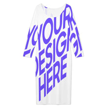 Cargar imagen en el visor de la galería, Vestido holgado de manga larga para mujer ADQ personalizado con patrón foto texto
