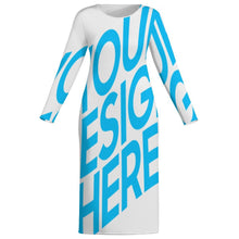 Cargar imagen en el visor de la galería, MXLD01 Vestido de Manga Larga para Mujer RRCRQ personalizado con patrón foto texto (impresión de imagen única)