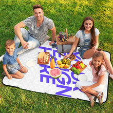 Cargar imagen en el visor de la galería, Alfombra de picnic con bolso plegable estilo cremallera personalizado con patrón foto texto