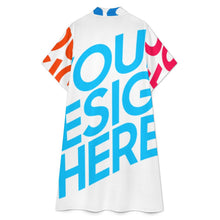 Cargar imagen en el visor de la galería, Vestido camisero midi de manga corta para mujer B15Q personalizado con patrón foto texto (impresión de imágenes múltiples)