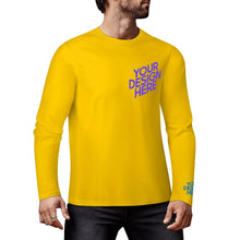 Cargar imagen en el visor de la galería, Camiseta de hombre de manga larga estampada en pecho y puños 100% algodón con varios colores personalizado con patrón foto texto