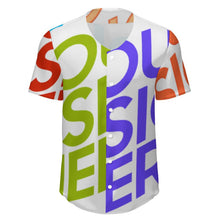 Cargar imagen en el visor de la galería, Camiseta de béisbol de manga corta para hombre personalizado con patrón foto texto (impresión de imágenes múltiples)