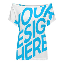 Cargar imagen en el visor de la galería, Camiseta de manga corta con hombros descubiertos para mujer LM076 personalizado con patrón foto texto (impresión de imagen única)