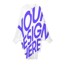 Cargar imagen en el visor de la galería, Vestido Dolman casual de manga larga para mujer WQ talla grande ajuste holgado personalizado con patrón foto texto