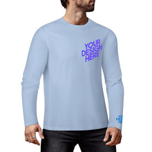 Cargar imagen en el visor de la galería, Camiseta de hombre de manga larga estampada en pecho y puños 100% algodón con varios colores personalizado con patrón foto texto