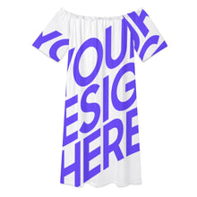 Cargar imagen en el visor de la galería, Vestido con hombros descubiertos para mujer F9Q vestido sexy informal de verano personalizado con patrón foto texto