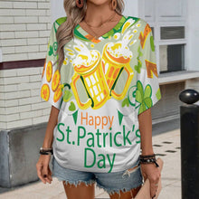 Cargar imagen en el visor de la galería, Camiseta Mujer Escote V Fruncido Lateral | Seda de Leche Personalizable