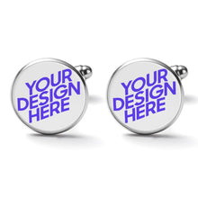 Cargar imagen en el visor de la galería, Gemelos de aleación para hombre de alta calidad para camisas personalizado con patrón foto texto