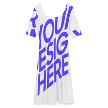 Cargar imagen en el visor de la galería, Elegante vestido de verano F25Q vestido de mujer de corte A con media manga personalizado con patrón foto texto