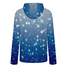 Cargar imagen en el visor de la galería, Sunscreen Hooded Long Sleeved Jacket Stars, Blue, Gradients