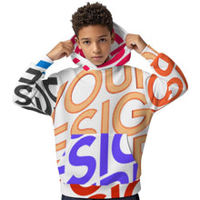 Cargar imagen en el visor de la galería, Sudadera con capucha para niños SDS127 personalizado con patrón foto texto (impresión de imágenes múltiples)