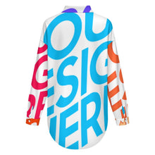 Cargar imagen en el visor de la galería, Camisa de mujer con hombros caídos LM554 personalizado con patrón foto texto (impresión de imágenes múltiples)
