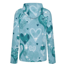 Cargar imagen en el visor de la galería, Sunscreen Hooded Long Sleeved Jacket Blue Heart