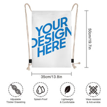 Cargar imagen en el visor de la galería, Mochila de Lona con Cordón XB0604196 personalizado con patrón foto texto