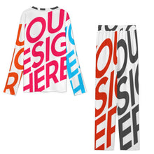 Cargar imagen en el visor de la galería, Trajes casuales de mujer de manga larga con cuello redondo A86TZ personalizado con patrón foto texto (impresión de imágenes múltiples)