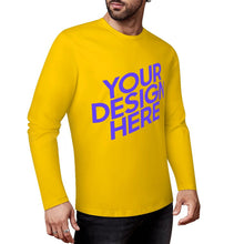 Cargar imagen en el visor de la galería, Camiseta de manga larga para hombre 100% algodón con estampado frontal en varios colores personalizado con patrón foto texto