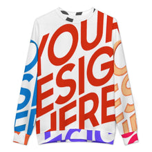 Cargar imagen en el visor de la galería, Suéter unisex de cuello redondo ANR personalizado con patrón foto texto (impresión de imágenes múltiples)