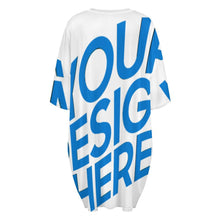 Cargar imagen en el visor de la galería, Camisón suelto de seda helada para mujer talla grande manga corta LM475 personalizado con patrón foto texto (impresión de imagen única)