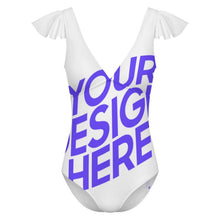 Cargar imagen en el visor de la galería, Bañador / Bikini de Una Pieza Personalizado con Volantes 294340 con Foto Logo Patrón Texto (Impresión Completa de una sola imagen)
