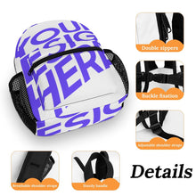 Cargar imagen en el visor de la galería, Mochila Escolar Infantil 33.5 x 25 x 13.5 cm Totalmente personalizado con patrón foto texto (impresión de imagen única)
