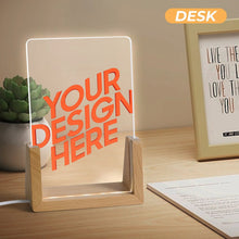 Cargar imagen en el visor de la galería, Lámpara de noche acrílica (base inclinada de un solo color) personalizado con patrón foto texto