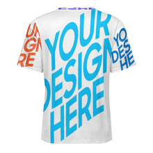 Cargar imagen en el visor de la galería, Camiseta unisex de cuello redondo acanalado Camiseta ajustada de manga corta NT personalizado con patrón foto texto (impresión de imágenes múltiples)