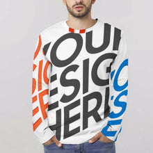 Cargar imagen en el visor de la galería, Camiseta EL de manga larga para hombre totalmente estampada de algodón puro personalizado con patrón foto texto