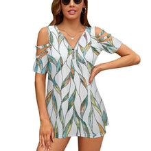 Cargar imagen en el visor de la galería, Túnica Hombros Descubiertos Cremallera | Blusa Larga Leggings Mujer