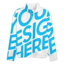 Cargar imagen en el visor de la galería, Sudadera unisex de manga larga con cuello alto CUALQUIER personalizado con patrón foto texto
