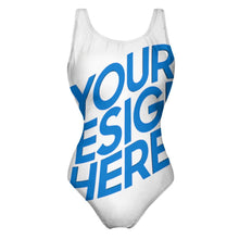 Cargar imagen en el visor de la galería, Traje de baño de una pieza para mujer LT3190 traje de baño conjunto sin espalda de verano conjunto personalizado con patrón foto texto (impresión de imágenes múltiples)
