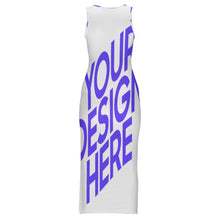 Cargar imagen en el visor de la galería, Cheongsam BXQ moderno sin mangas con cuello redondo para mujer personalizado con patrón foto texto